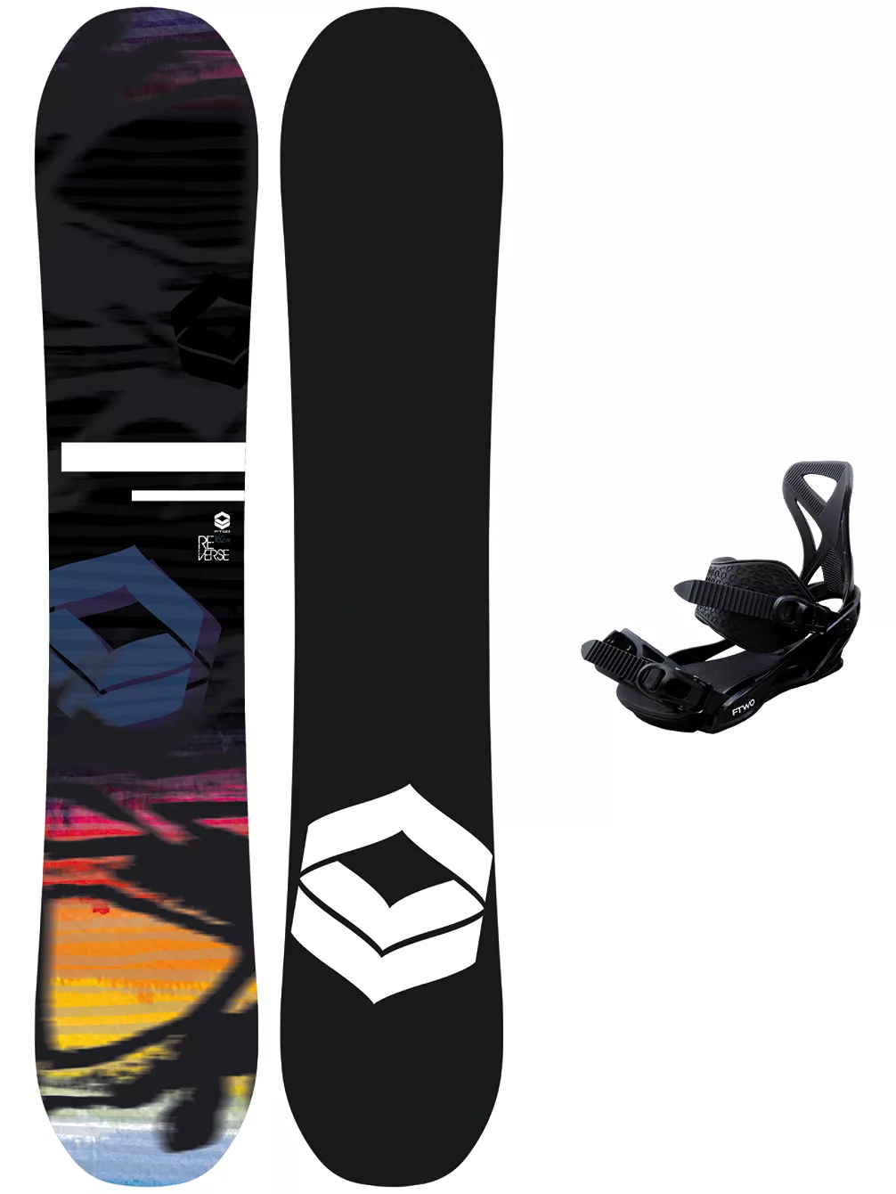 FTWO Reverse 147 + Sonic Pro M Black 2023 Snowboard-Set 3 FTWO Reverse 147 + Sonic Pro M Black 2023 Snowboard-Set